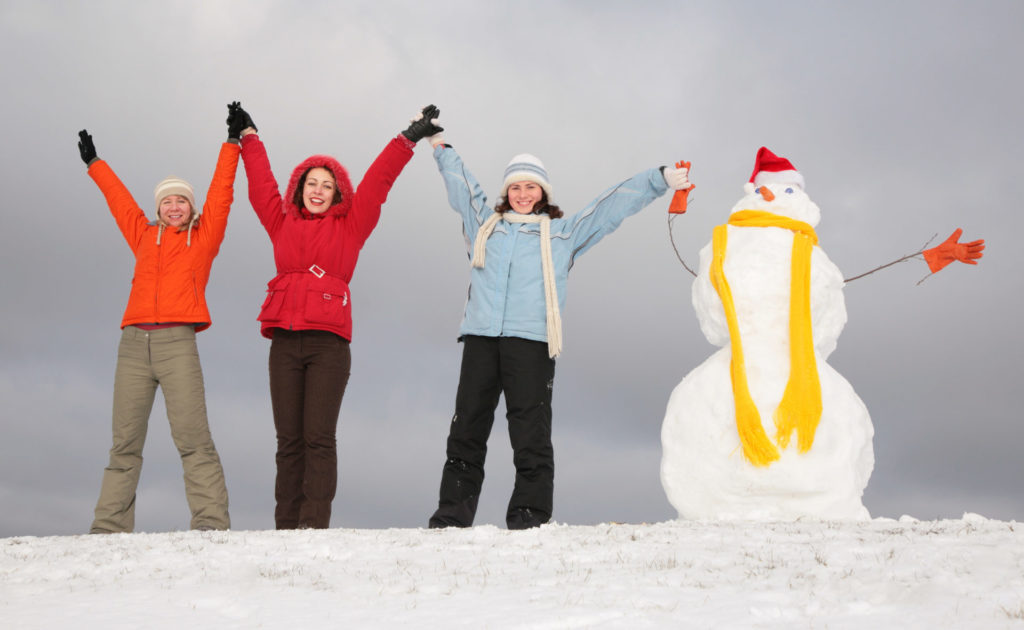Vata Pitta Kapha holiday ladies with snowman