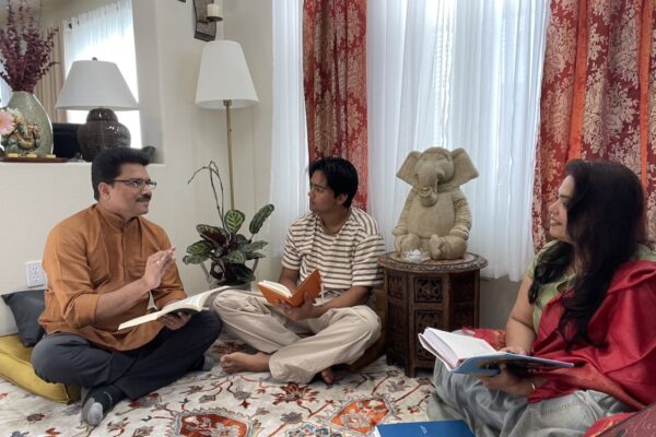 The Kodikannath family's Ashtanga Hridayam study at home